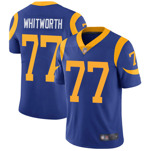 Los Angeles Rams Limited Royal Blue Men Andrew Whitworth Alternate Jersey NFL Football #77 Vapor Untouchable